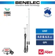 Benelec UHF 4.0 & 6.5 db Dual Mobile Antenna Kit, 477MHz, White - 02638W