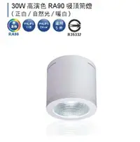 在飛比找樂天市場購物網優惠-燈飾燈具【燈王的店】舞光LED 30W 黑鑽石吸頂式筒燈 白