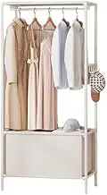 Portable Wardrobe Rack,Cloth Wardrobe,Wardrobe Portable Wardrobe Shelves, Canvas Wardrobe for Bedroom, Fabric Wardrobe Foldable Closet for Clothes, Bags,White-Withoutdoorcurtain