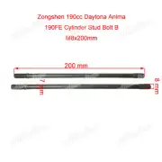 Daytona Anima 190FE Cylinder Stud Bolt B M8x200mm For Zongshen 190cc Engine