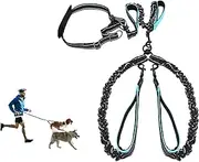 Hands Free Dog Leash, Double Dog Leash for Comfortable Walking Jogging Training Hiking, Long Padded No Tangle 360° Swivel Clasp Adjustable Dual Lead Leashes
