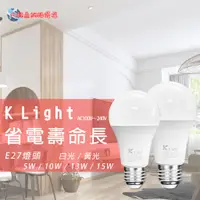 在飛比找蝦皮購物優惠-⚡限時多件優惠⚡【KLight光然】E27 5W~15W L