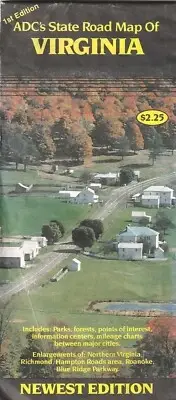 Vintage Virginia Road Map 1989