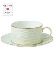 Wedgwood Arris 2Pc Teacup And Saucer Set with $8 Credit