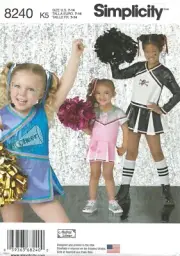 Simplicity 8240 Girls' Cheerleader Costume Sz 7-14 UNCUT Sewing Pattern OOP