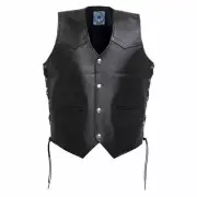 Johnny Reb Biker Motorcycle Leather Vest Studs Protection JRV10002