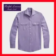 $450 Ralph Lauren Purple Label Cotton Casual Chambray Dress Shirt Mens Size M