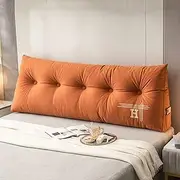 UYSOFRCV Wedge Pillow Headboard Triangular Bed Wedge Pillow for Headboard, Headboard Pillow Reading Pillow for Daybeds and Bunk Beds, Features Removable Washable Cover,Orange,200 x 50 x 20cm