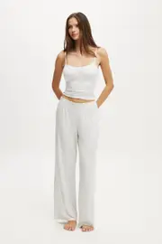 [Body] Body - Sleep Recovery Wide Leg Pant - Light grey marle XS LIGHT GREY MARLE