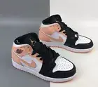 Nike Air Jordan 1 Mid Arctic Atmosphere High Low 554725 133 Women Sz 7.5 GS 6Y
