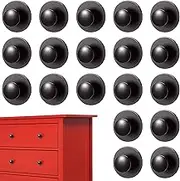 Jetec 20 Pieces Adhesive Cabinet Knobs Mini Instant Handle Stick Auxiliary Cabinet Organizer Pull Self-Stick Handle Helper for Windows, Wardrobes, Cabinets, Drawers(Black)