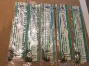 5 Packs Of Cascade Snelled Fishing Hooks In Size 1 & 1/0