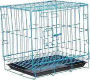 Abaodam Folding Pet Cage for Small Dogs and Cats Durable Design Portable Blue Enclosure for Poodles Rabbits and Small Pets Indoor Outdoor Use