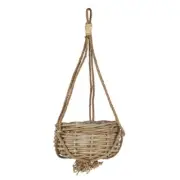 Hanging Rattan Basket With Plastic Inside and Jute String by Ib Laursen