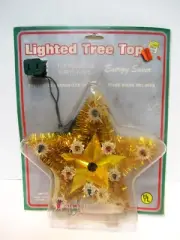 VINTAGE LIGHT UP STAR TREE TOPPER NEW STILL IN ORIGINAL PACKAGE !!!!!!!!!