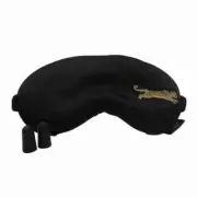 Danielle Black Leopard Satin Eye Mask & Ear Plug Set For A Sound NIghts Sleep