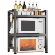 Adjustable Metal Oven Microwave Shelf Kitchen Organiser Storage Rack Holder Set