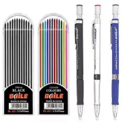 3 Pieces 2.0 mm 2B Mechanical Pencil,Automatic Pencils with 2 Cases Lead