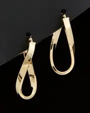 14K Italian Tri-Tone Gold Twisted Oval Hoops