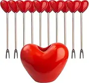 Lunch Picks for Kids | Stainless Steel Cocktail Picks for Appetizers,Set of 10, Heart Shape Design, Reusable Metal Sticks for Fruit, Dessert, Cocktail, Appetizers - Portable Cleanable for