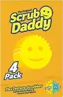 Scrub Daddy Original Scratch Free FlexTexture Scrubbing Sponge, Yellow (4 Pack)