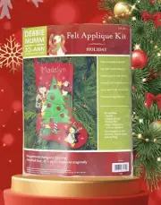 New Debbie Mumm Felt Christmas Stocking Kit Peppermint Penguins