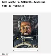 Topps Star Wars Living Set 10x14 Fine Art Print Poster Saw Gerrera Whitaker New