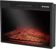 Yopower Electric Fireplace Inserts, 900W/1800W Recessed/Mounted, Portable Freestanding Space Heater with Timer Flame Display Brightness Adjustable