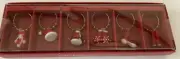 Pier 1 Imports Wine Glass Drink Charms Holiday Winter Theme Set of 6 New