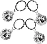 4pcs Mini Mirror Disco Ball Keychain Compact Retro Bag Pendant for Unique Party Favors Eye Catching Key Ring Ornaments Present for Friends and Family
