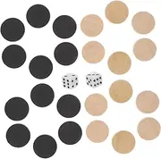 WHAMVOX Wooden Chess Pieces 30pcs Checkers Game Pieces Chessboard Accessories Magnetic Checker for Adults