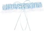 DEARMAMY Leg Bridal Wedding for Bride Jewelry Dress Accessories Outfit Pins Band Garters Ring Belts Wedding Shoes for Bride Decorative Bow Suit Blue