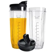 Blender Cups Replacement Parts for Ninja, 32oz Cups with Sip & Seal Lids,Comp...