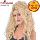 W1081Glamour 80s Blonde Curl Costume Wig Hair 80s Olivia Newton John Aerobics