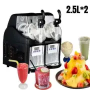 2.5L*2 Double Tank Slush Machine Ice Cream Maker 300W Snow Melting Machine
