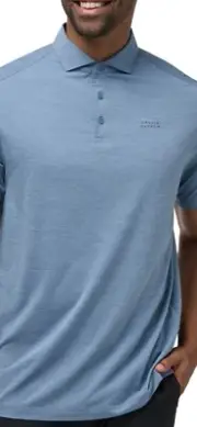 NWT Travis Mathew Prestige Performance Blue The Heater Pro Golf Polo Mens XL