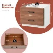 Modern 2-Drawer Nightstand with Walnut Finish for Bedroom and Living Room