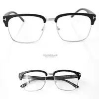 在飛比找樂天市場購物網優惠-眼鏡 復古金屬眉框平光鏡片【NY351】柒彩年代