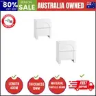 2X Bedside Table 2 Drawers Side Table White