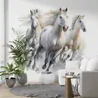 3D White Andalusian Stallion Wallpaper Wall Mural Peel and Stick Wallpaper 106