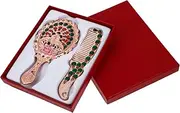 Retro Mirror Comb Set Mini Vintage Vanity Mirror Portable Foldable for Makeup Travel Daily Use Random Style