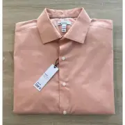 Bar III Men's Large 16-16.5 Dress Shirt Slim Fit Stretch Fabric Apricot NEW