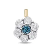 Diamond Set Flower Nose Ring in 9kt Yellow Gold