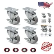 3-Inch Swivel Casters with Brake – 4 Pack, Perfect for Furniture & Equipment