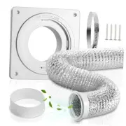 Dryer Vent Wall Plate with Hose(4 inch 8 feet), Twist Lock Dryer Vent