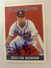 Griffin Benson 2019 Signed Rome Braves Team Card
