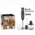 500W 4-in-1 Electric Blender Stick Food Processor Mixer Whisk & Chopper Handheld