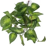 Happyyami Artificial Plant Crawler Simulation Plant Novelty Fake Greenery Hanging Lifelike Ornament Faux Vines Decor for Bearded Dragon Gecko
