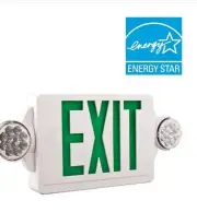 Lithonia Lighting 120/277-Volt Integrated LED White and Green Exit Emergency
