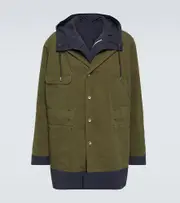 [Sacai] Sacai Reversible cotton-blend ripstop coat AU 93 green